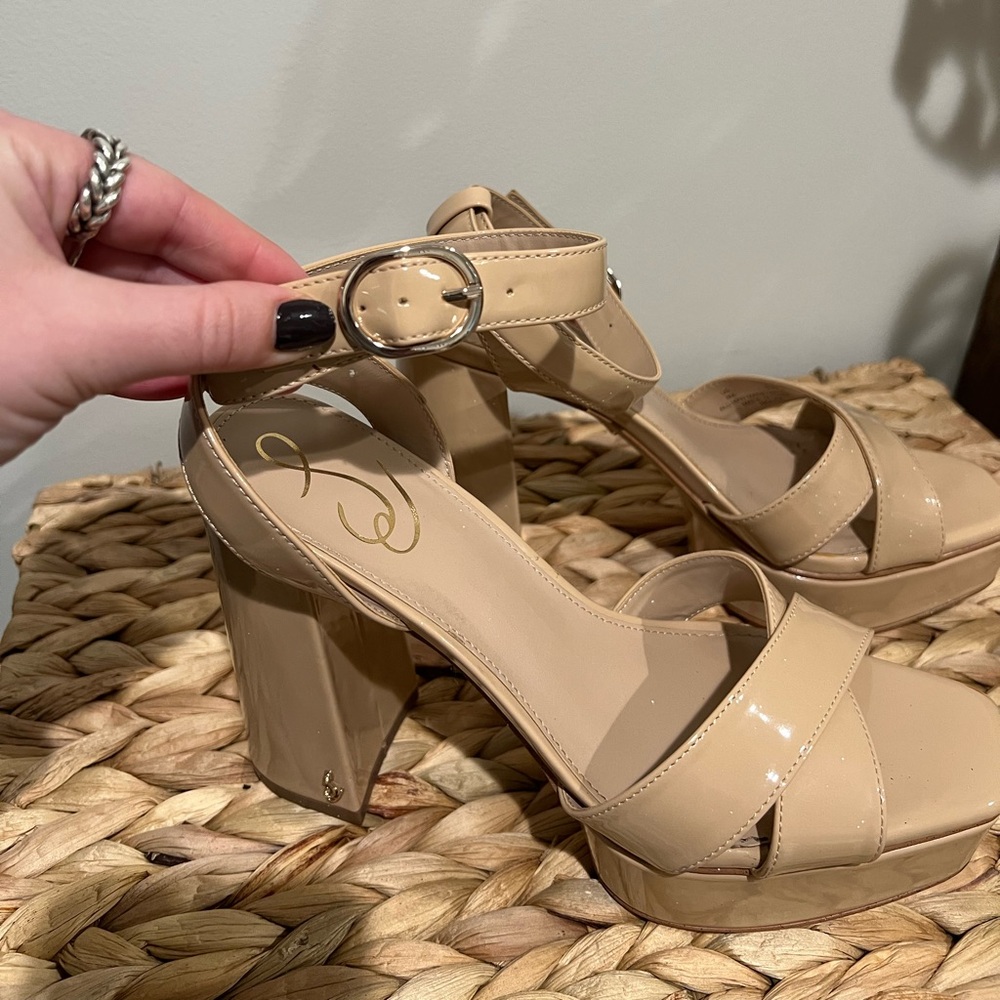 Sam Edelman Nolita Nude Ankle Strap Heel - Size 8 - Picture 7 of 12